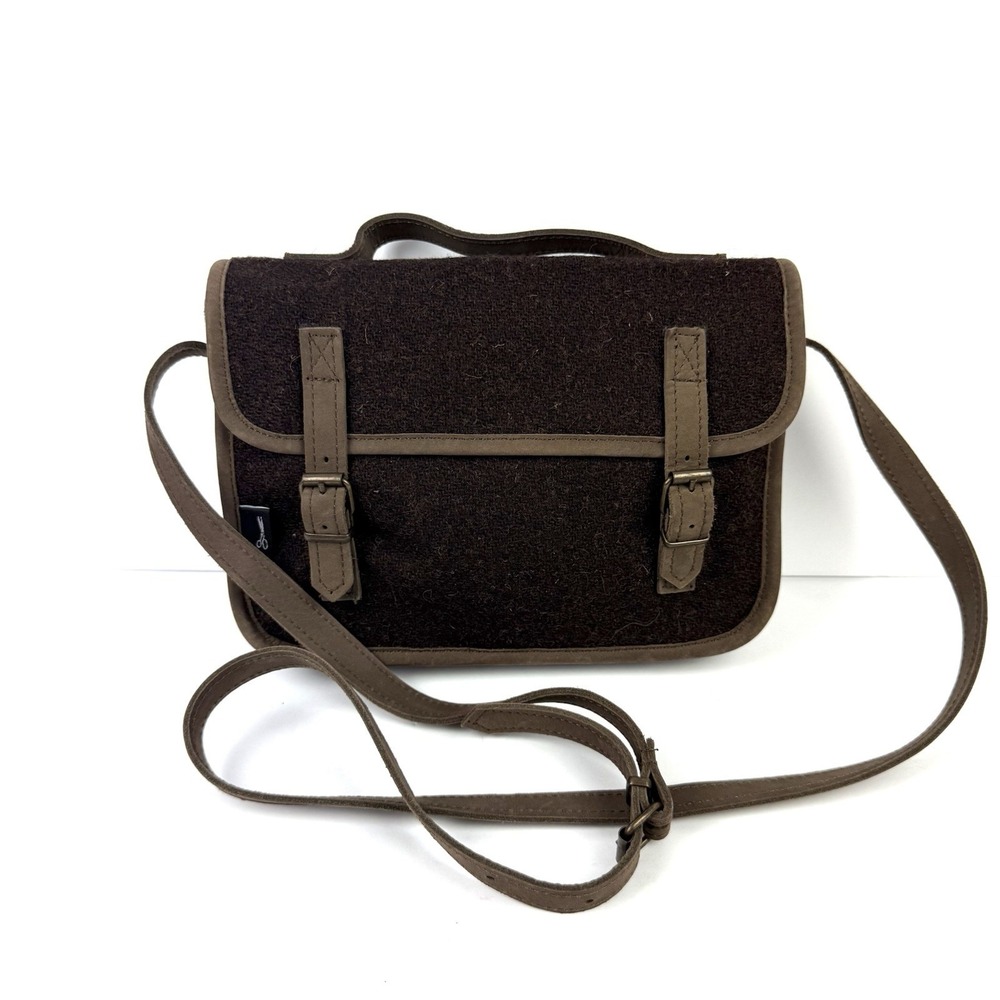 Walker Slater Harris Tweed Small Satchel Brown Wool Shoulder Bag Brand New